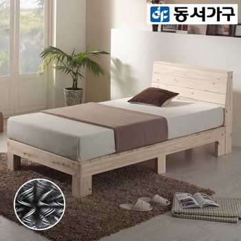 편백나무 통원목 SS침대+본넬매트리스 DF915172
