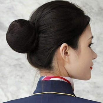 [JHP3SOQ3_51JB]당고머리 승무원 가발 똥머리 스타일