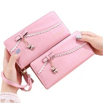 여성지갑 19CM 고양이 핑크 땡글장지갑 15개슬롯 FARM-LDC 패션지갑 선물지갑 얇은지갑 20대지갑