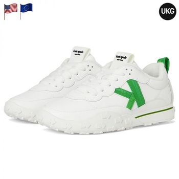 [해외] 케이트스페이드 케이 애즈 인 케이트 스무스 레더 러너 트루 화이트 케이스 그린 3 여성 스니커