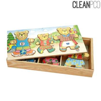 블럭 원목 곰돌이 옷입히기 곰돌이가족 원목장난감 블
