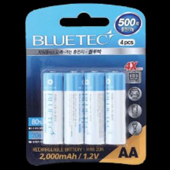 충전 건전지 HR6 20R AA 2000mAh 4개입 카메라 장난감 리모컨 후레쉬