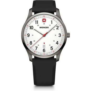 [해외] Wenger 벤거 스위스 아미 남성용 01.1441.132 시티 스포츠 흰색 다이얼 시계 42mm 7885713