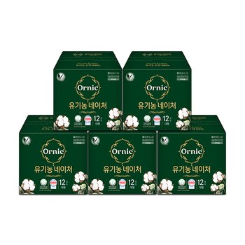 오닉 유기농 네이처 생리대 대형 12P 5팩