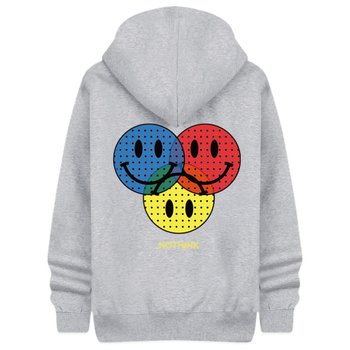 주식회사 마이스탈 [당일발송/타임특가] 삼색스마일 오버핏 후드티 후드 티셔츠 커플 빅사이즈 남녀공용 SID_0060 (