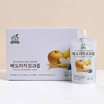 (주) 휴온스네추럴 맑은농장 무설탕 무첨가 배도라지즙 국내산 과일채소100% (100ml*30포)