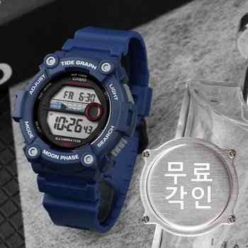 무료각인  WS-1300H-2A 해양스포츠 조수그래프 달데이터 스포츠 남자 우레탄 시계 c