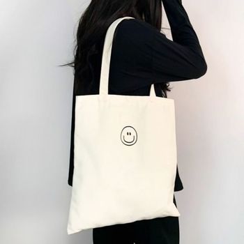 여성에코백 스마일 베이직 심플 에코백 빅사이즈 올데이 나들이