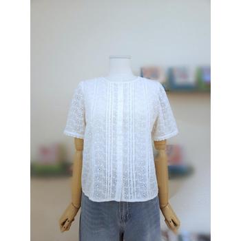 써스데이아일랜드 아일렛 레이스 풀 오픈 블라우스 T254ABL263W