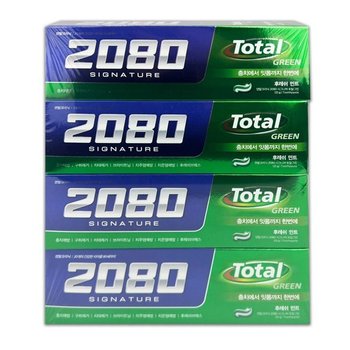 2080 TNTX5563 시그니처 토탈 그린 125g × 4P -TJ 2080치약 치약 2080 칫솔 양치 양치질 치과