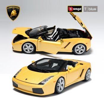 MAY TAT TOY PRODUCT FTY., Ltd 브라고 1:18 람보르기니 가야르도 스파이더 옐로우 다이캐스트 키덜트 모형 자동차