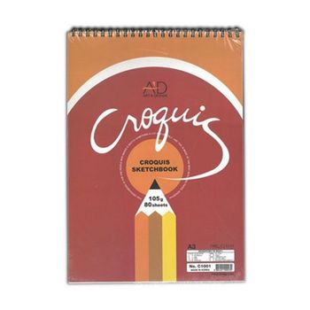 아트앤디자인 RS96XD69 크로키북 A3 상철 C1001/80매/105g (1개)