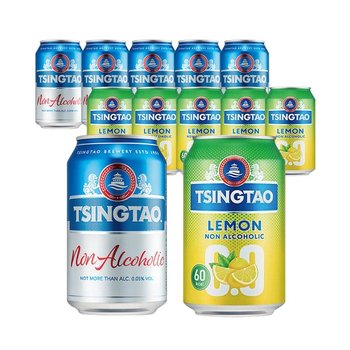 칭따오 논알콜 330ml 6캔 + 칭따오 논알콜릭 레몬 330ml 6캔