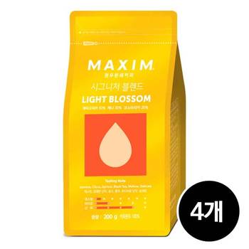 맥심 원두분쇄커피 시그니처 블렌드 라이트 블로섬 200g x 4개