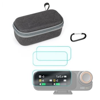 (색상 단일색상)DJI MIC 3 전용 액정보호필름 휴대용 케이스 세트 디제이아이 마이크