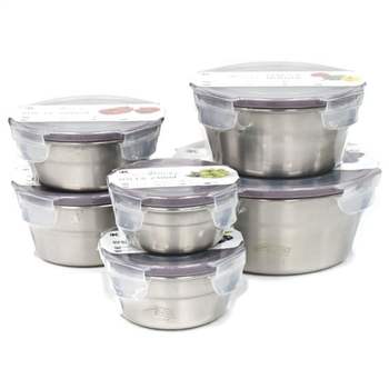 모던앤락 반찬통 스텐통 냉장고 원형6호-1.3L