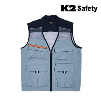 K2 세이프티 21VE-614R 메쉬 조끼 멀티포켓 작업복 근무복 등산 낚시 워크웨어