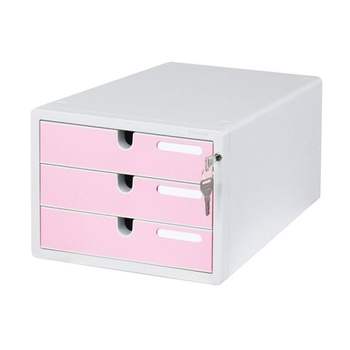 (P)카파맥스 칼라서류함 3단_핑크 299x359x214mm