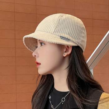 여자 UKW137S6 데일리 캐주얼 오색 코디 코르덴 벙거지 챙 자
