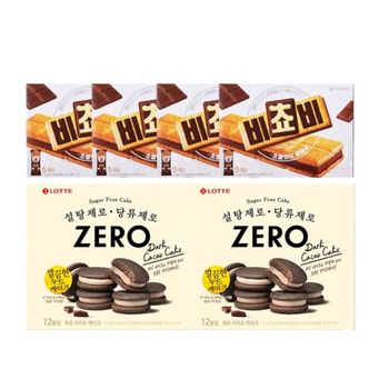 오리온 비쵸비 125g x4개 + 롯데 몽쉘 제로 카카오케이크 171g x2개
