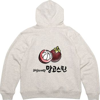 기모후드집업 뒷면 과일의여왕 망고스틴 그림 프린팅 프린팅티셔츠