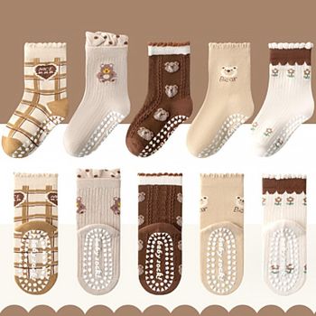 준캡 RC55BZ19 아동양말 발바닥전체 곰돌이프릴케어삭스 유아 아동 사계절양말