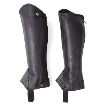 [해외] 승마 채프스 게이틀 부드러운 가죽 하프 채프 블랙 M 용품 마구