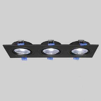 LED XY70QO78 MR16 사각멀티매입등 3구 24W 블랙 주광색 예도