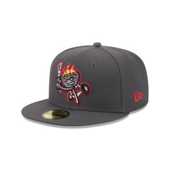 [해외] 뉴에라 남성용 그레이 란초 쿠카몽가 퀘이크스 테마 나이트 59FIFTY 피트 모자 8017027