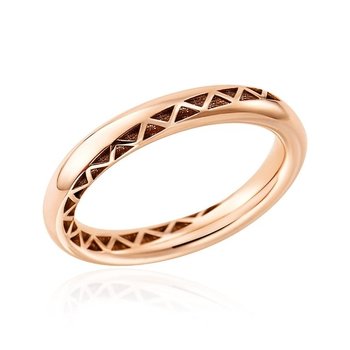 [비앤비골드] 14K 볼륨 크로스 삼각컷 올밴드 할로우링 반지 SRS42132