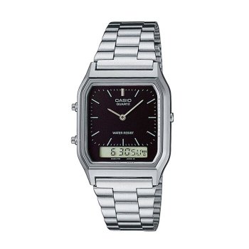 카시오 AQ-230A-1D 정품 공용 스퀘어 메탈 손목 시계
