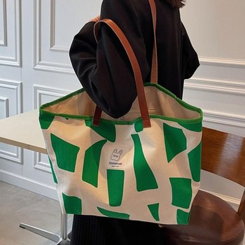 대학생 캐주얼가방 장바구니 백팩 페 가벼운 잡화 소사이즈 라탄 캐주얼 무지 캔버스백 햐니