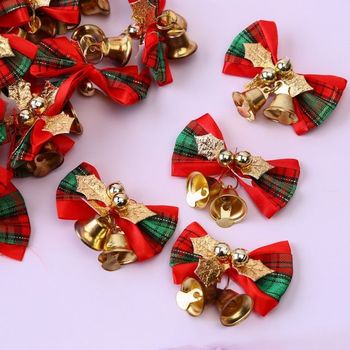 리본 종 크리스마스 성 탄종 트리 장식 미니 X ( 5매입 )