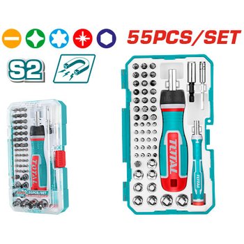 토탈공구 스크류 드라이버 비트 세트 55pcs TACSD30556