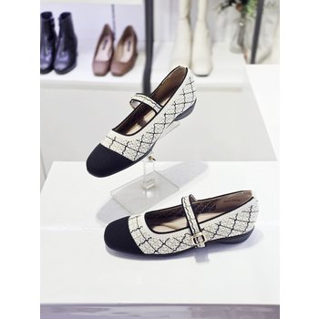 여성 세미 스퀘어토 메리제인 니트 단화 플랫(2.5cm) SR2002