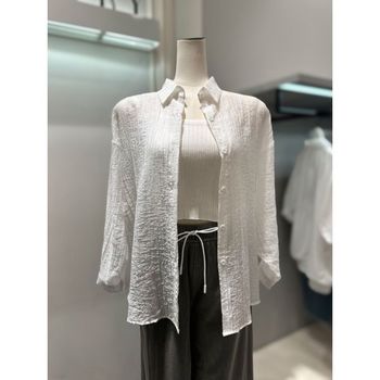 소량재고 더틸버리 링클 칼라 셔츠 블라우스 + 이너 세트 TR9N0BL12W