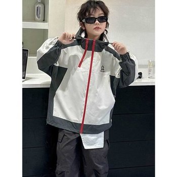 블록 배색 후디드 윈드브레이커 R21167