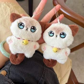 샴고양이 인형 가방 백참 노랑 목줄 고양이 캣