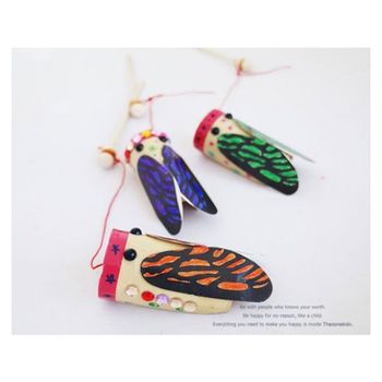 (쏘잇)소리나는 매미(5명용) 2EA 쏘잇 매미 만들기재료 매미소리장난감 매미목걸이 매미돌리기