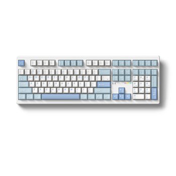 FL-ESPORTS NX108 유무선 블루투스 풀배열 기계식 키보드 스노우 블루, 리치베리축