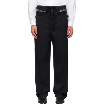 메종마르지엘라 블랙 애너니미티 오브 더 라이닝 슬랙스 S50KA0705 M356