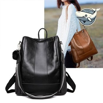 다용도 숄더백 백팩 편리한 이어폰 홀 유용한 여자대학생백팩 남자가죽백팩 남자대학생백팩