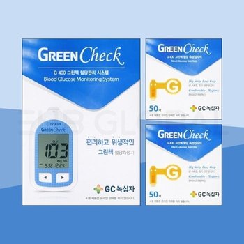 [GC녹십자]  그린첵 혈당검사지 50매 2개 총 100매 + 측정기계 세트 당측정 프리스타일리브레