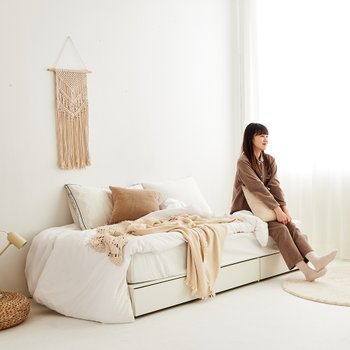 오즈 무헤드 1단 3서랍 수납 SS침대+본넬매트리스 DF921195