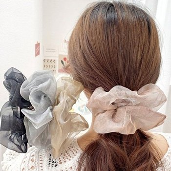 4색 스크런치 악세사리 헤어 밴드 쉬폰 펄스크-WFIZTWI