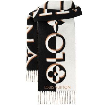루이비통 듀오 인피니티 울 캐시미어 자카드 위브 머플러 136076379