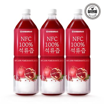 참앤들황토농원 NFC착즙원액 석류즙 1L 3병