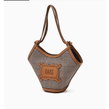 브라운 체크 면혼방 미니토트백 DCBA5E665W2_s