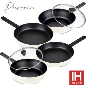 [Pure-Rin] 퓨어린  화이트  인덕션 (IH) 티타늄코팅 프라이팬 4종6P 세트