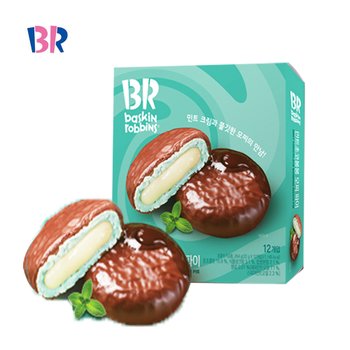 베스킨라빈스 민트초코봉봉 모찌파이 264(22g x 12개입) 학원 학생간식 사무실간식